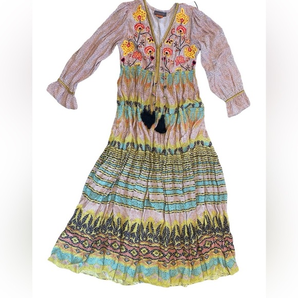 Anthropologie Bhanuni By Jyoti Georgia Embroidered Maxi Dress Sz 0‎ - Picture 2 of 7